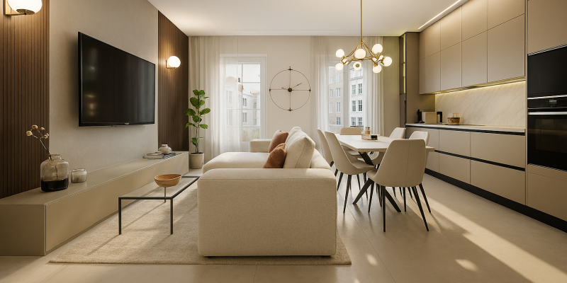 Progettazione ambiente cucina living Casoria (2)